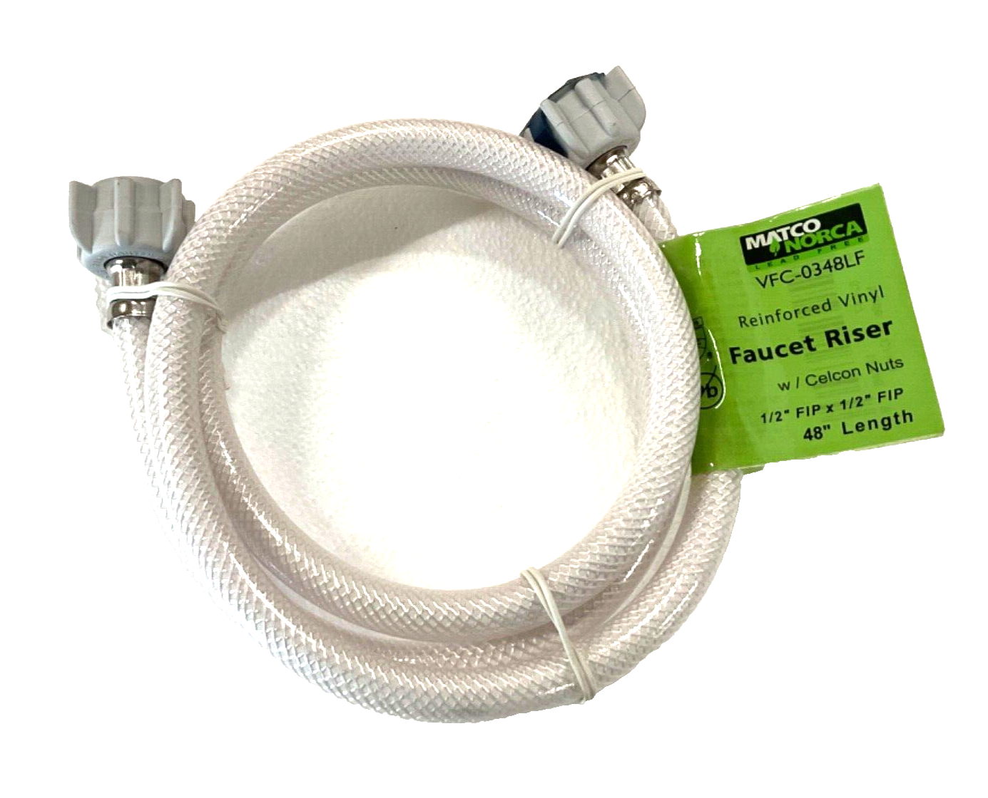 Reinforced Vinyl Faucet Riser W/ Celcon Nuts 1/2"FIP x 1/2"FIP 48" Length