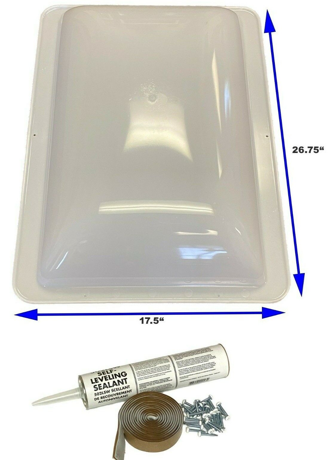 RV Skylight Cover Exterior 17.5" X 26.75" Semi-Transparent Camper Skylight