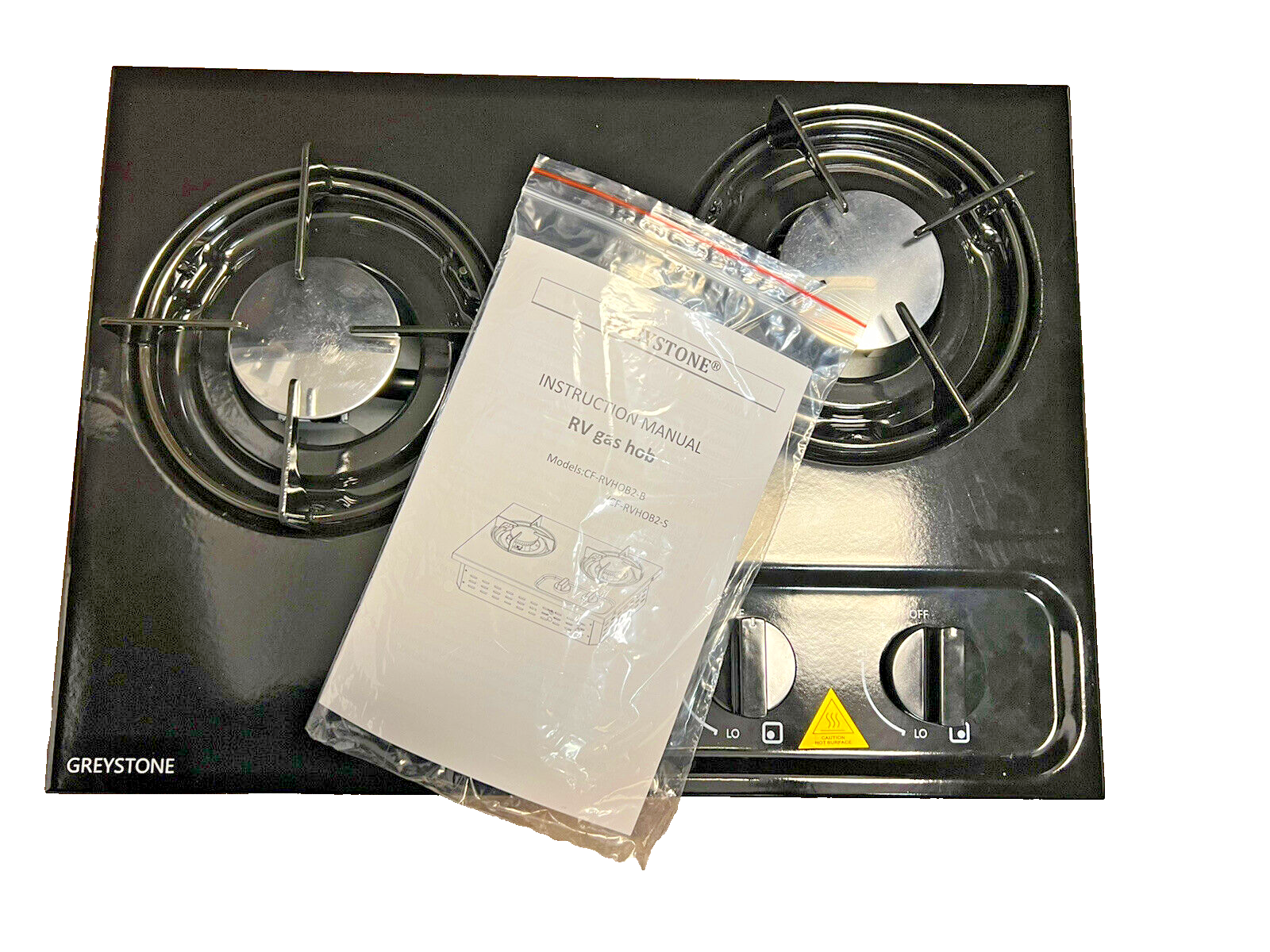 Greystone RV Gas Hob CF-RVHOB2-B Black