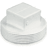 2" Square Head Polypro Cleanout Plug (White) 10 pack