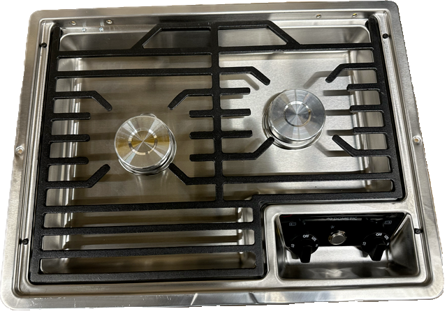 Dometic D21-SECG 2 Burner Drop-In Cooktop Propane LP 12V Ignition NO Cover