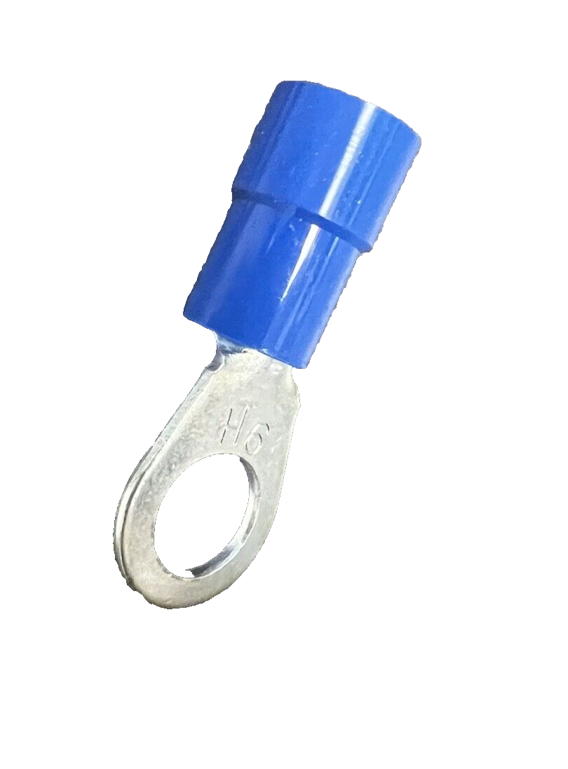 6 AWG Vinyl Insulated 3/8" Stud Ring Terminal 100/PACK