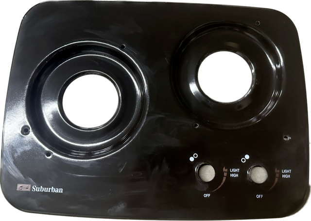Suburban RV Drop-In Cooktop Replacement TOP ONLY Black Camper-Motorhome