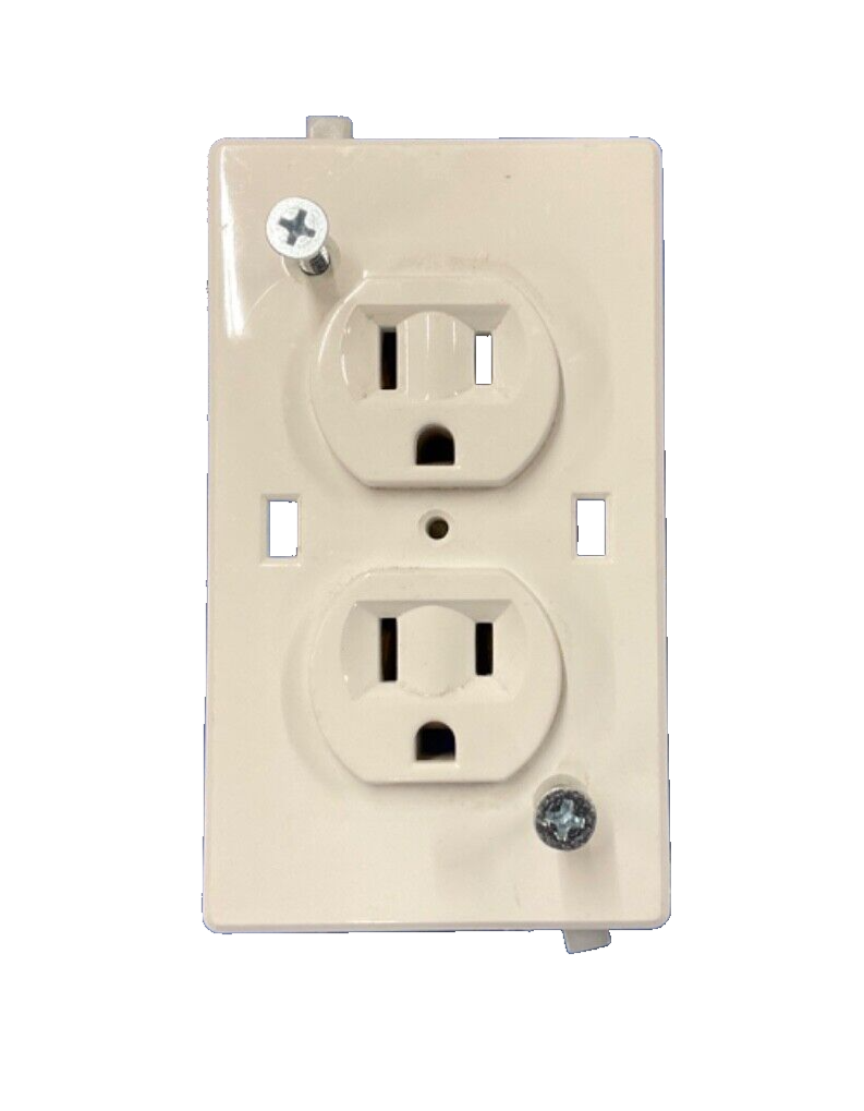 Wirecon Self-Contained Universal Duplex Receptacle White 15A 125V RV-Camper