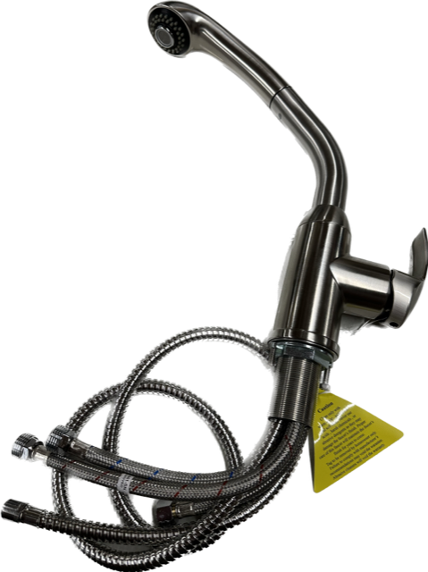 Dura Faucet N-MK861-SN Single Pedestal HI-Rise Pull Out Kitchen Faucet