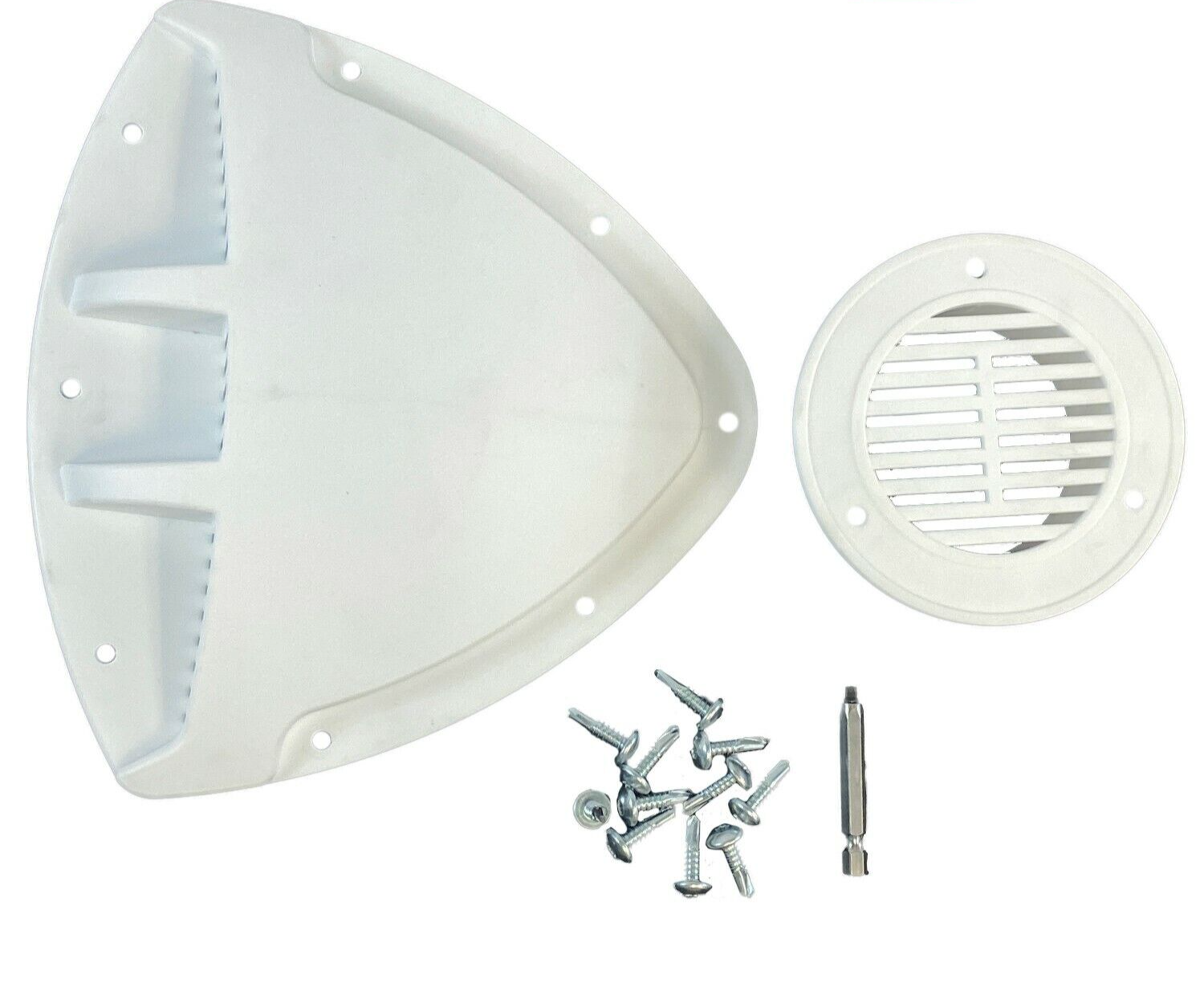 ProCamp RV White Cargo Trailer Air Flow Vent Kit W/ Installation Accessories