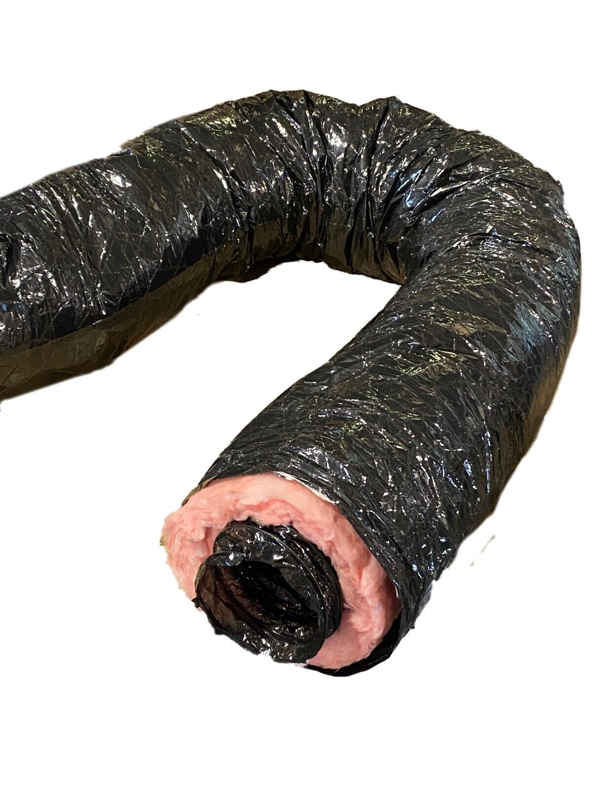 4" x 25' Insulated Flex Duct R-6.0 Black Jacket Fiberglass Insulation Hvac Hose
