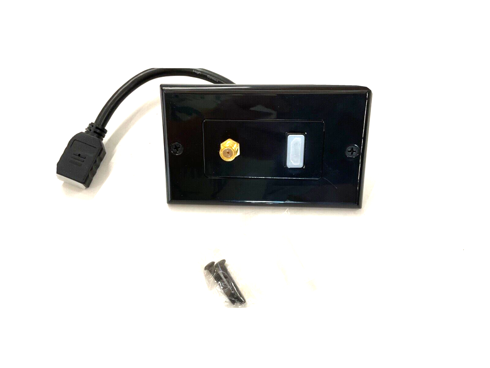 Amerawhip HDMI-C-BK HDMI & Coax Wall Plate RV Camper Motorhome