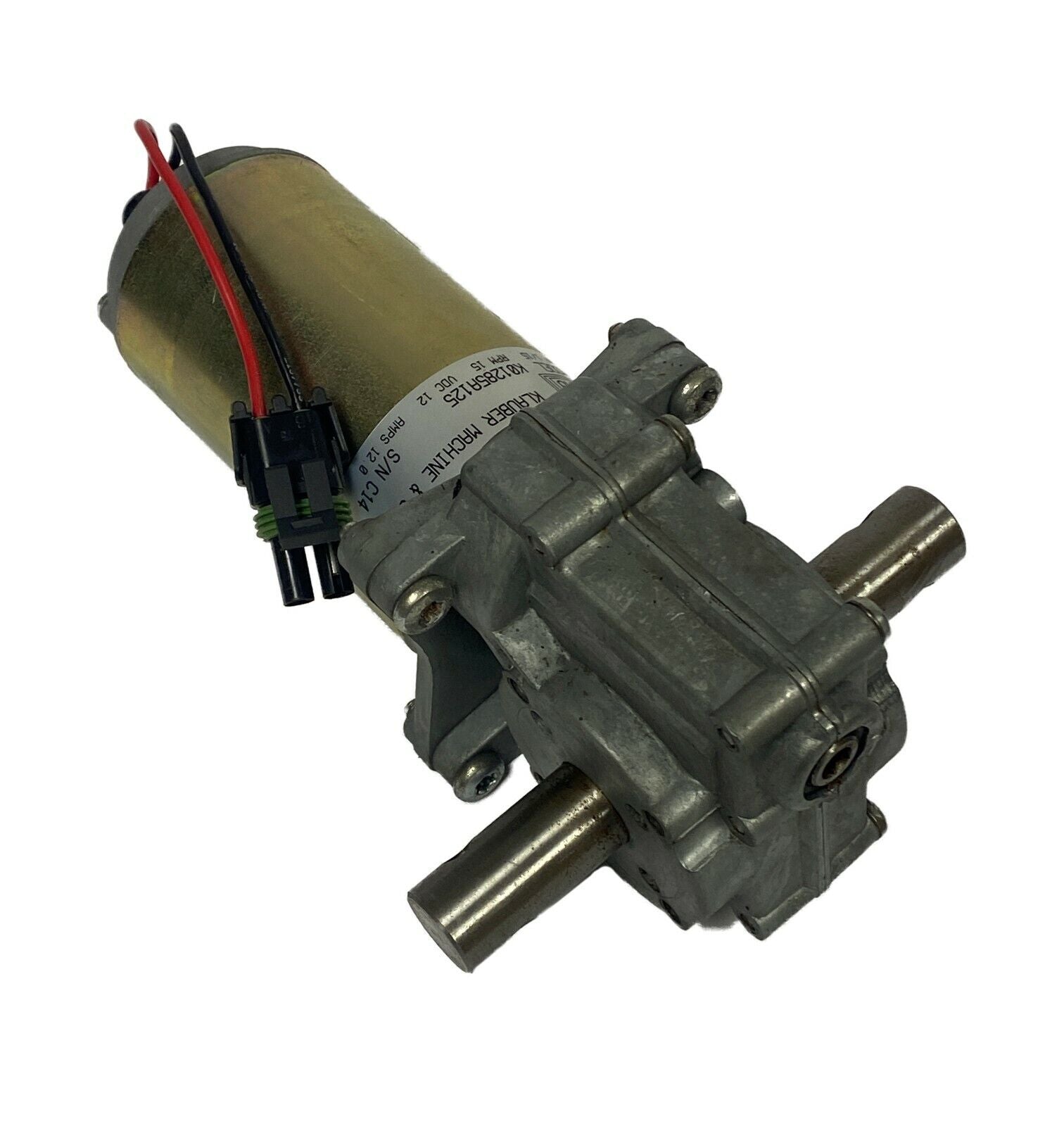 Klauber Machine RV Slideout Motor K01285A125 1/15 HP 12V Double Shaft