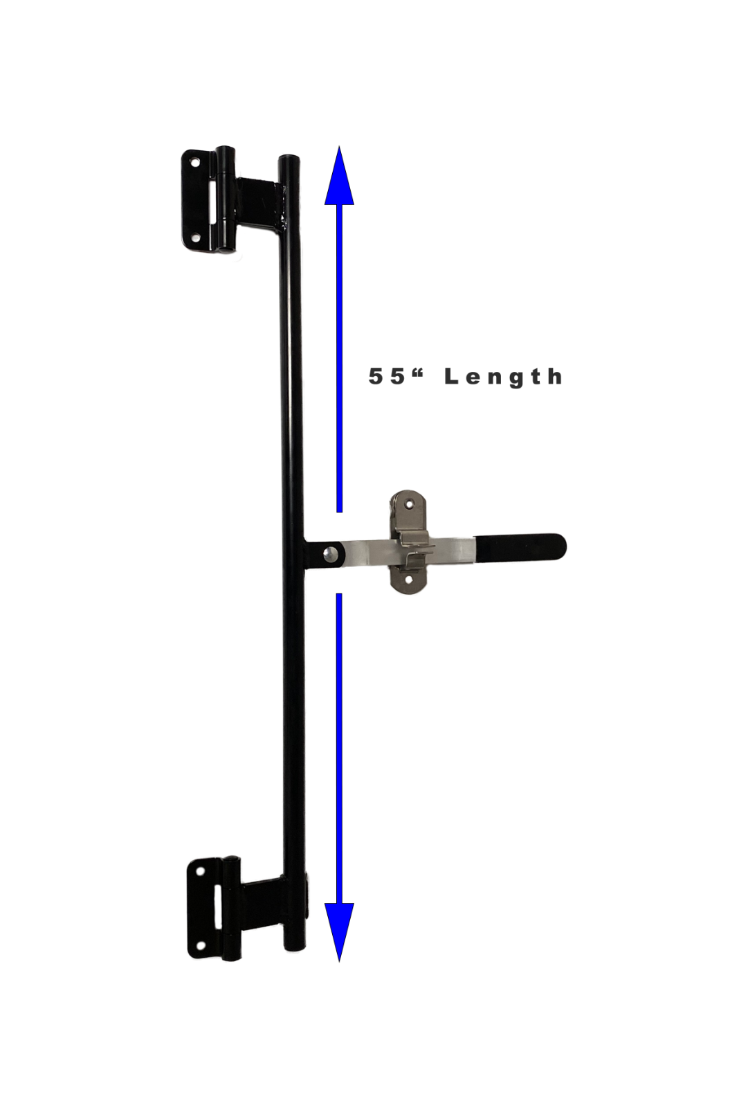 55" Aluminum Black Cargo Trailer Swing Door Hinged Cam Bar Lock Hasp Utility