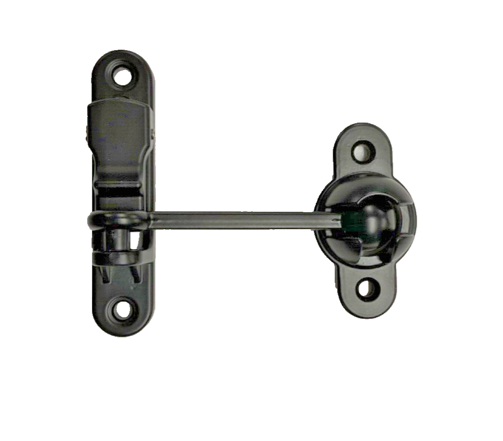 Ball Socket RV Door Holdback 4" Black Power Coated Aluminum Cargo Trailer