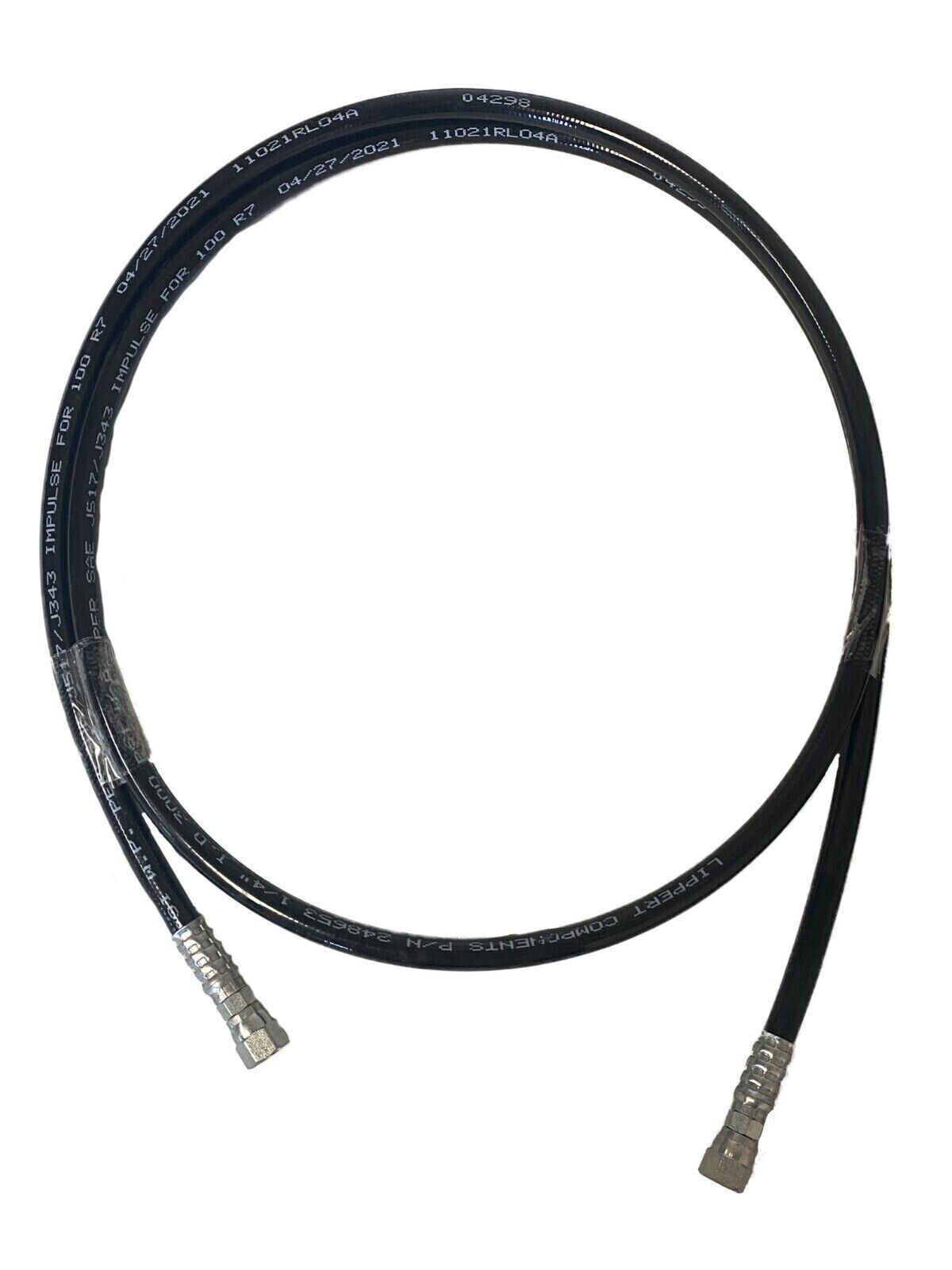 Lippert 248653 Hydraulic Hose 3000 PSI - 1/4" #4 JIC Female Fitting - 45" Length