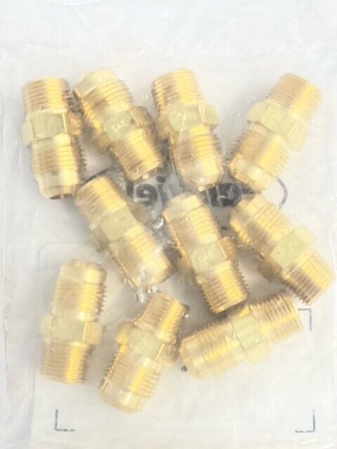 10 PACK. FAIRVIEW 48-8C - MALE PIPE CONNECTOR, 1/2" TUBE OD X 3/8" MALE PIPE