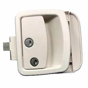 White Leonardo New Style RV Camper Trailer Entry Door Lock Fastec FIC LEO-WHT