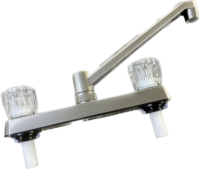 Ultra Faucets 8" Two Handle Kitchen Faucet Satin Nickel Finish Home