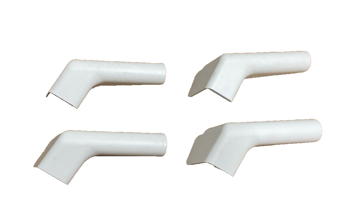 RV Rain Gutter Spout Covers White Travel Trailer Fifth Wheel 4 Pcs