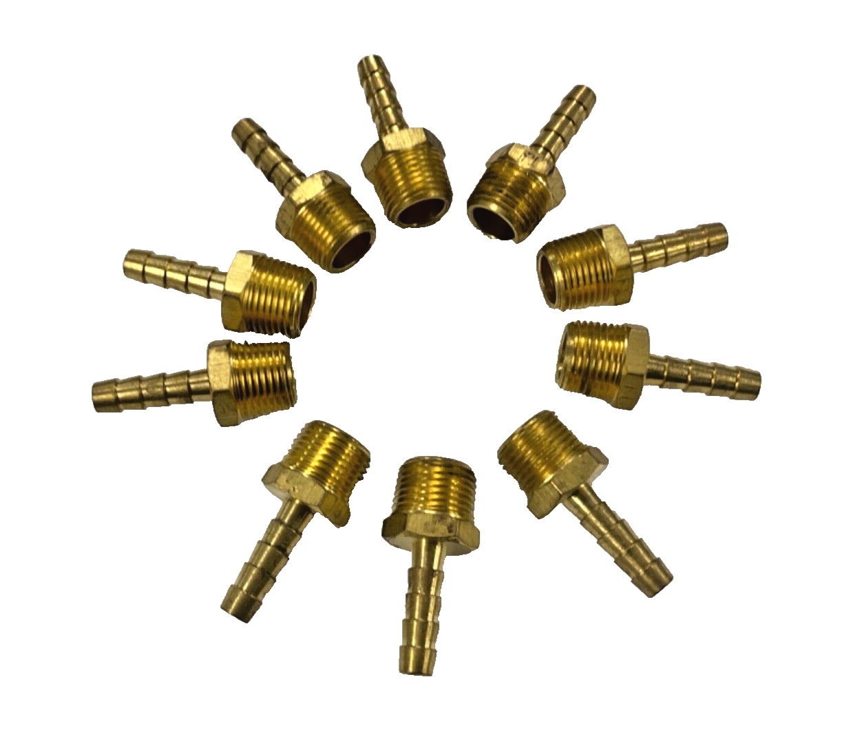 10 Pack Fairview Fittings 1/2" Brass Adapter Fitting
