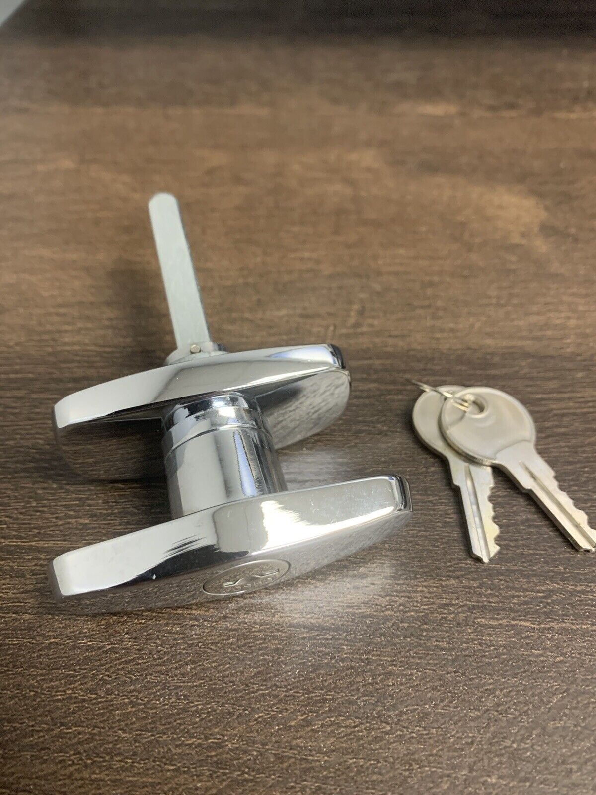 T Handle Lock W/ Key Chrome 2" Shaft RV/Motorhome/Van