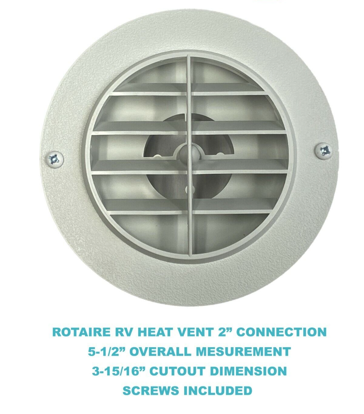 ProCamp RV 2" Duct Rotaire Swivel Circle RV Heat Vent Furnace Plastic White