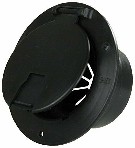 B&B 541-3-A Black Deluxe Round Electric Cable Hatch with Back