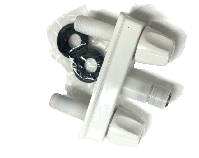 Spray Away Quick Connect Black Faucet Valve for RV 4" OC Hook Up - White