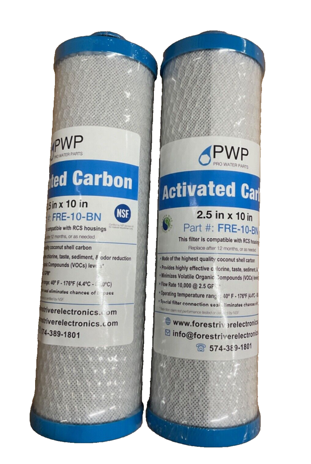 2PK PWP RV FRE-10-BN Water Filter 2.5" x 10" Activated Carbon Replaces KW1