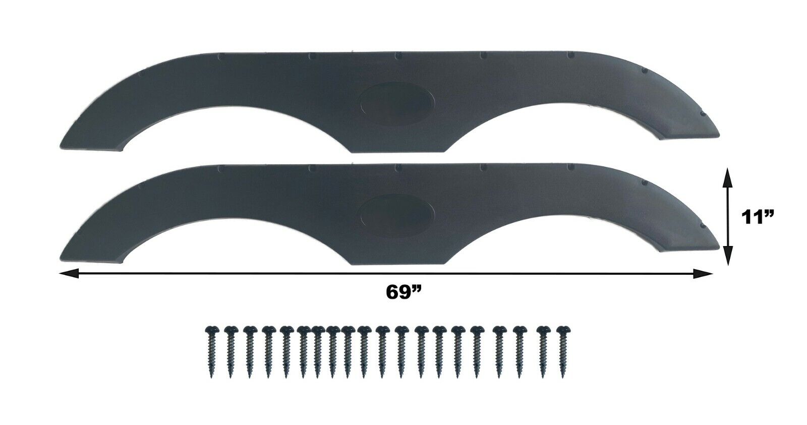 Pair of Tandem Trailer Fender Skirt In Black For RVs Campers And Travel Trailers