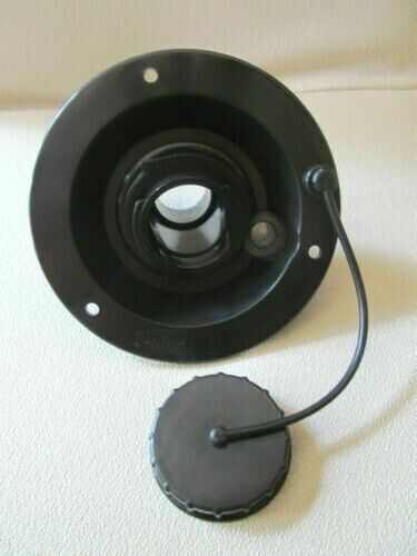RV Round BLACK Gravity Fresh Water Fill Hatch Inlet UV Plastic RV Trailer