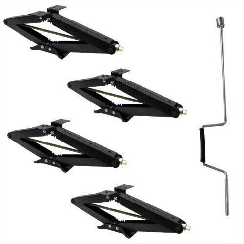 5000lb 30" RV Scissor Jacks For Camper-Trailer 4 Pack Includes Handle
