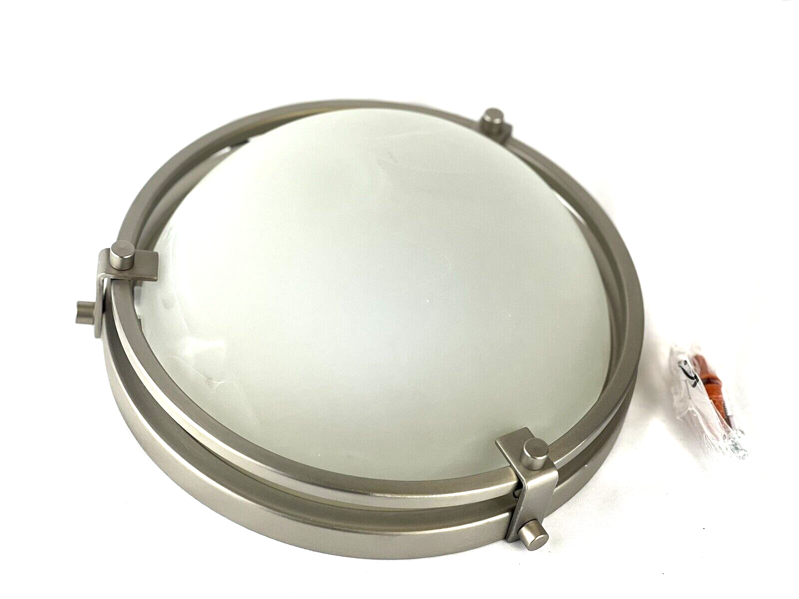 RV QAI RVSMD-BF-170224S-401 Dinette Dome Light 12V Satin Nickel Glass Globe