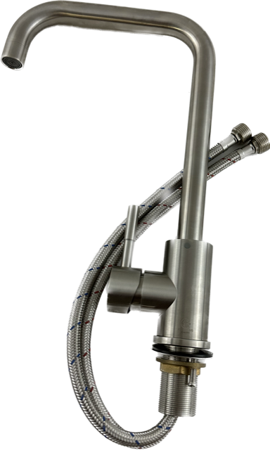 Kitchen Faucet Brushed Nickel Single Handle W/ Flexible Supply Lines RV-Home