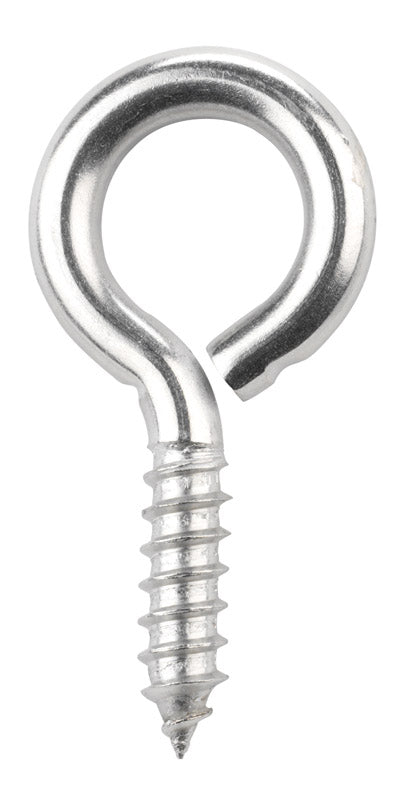 Hampton 3/8 in. D X 2-7/8 in. L Polished Stainless Steel Screw Eye 250 lb. cap. 1 pk