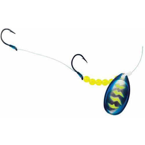 Yakima Bait Walleye Elite Size 2 Tandem Hooks Meatllis Blue Chartreuse Tiger