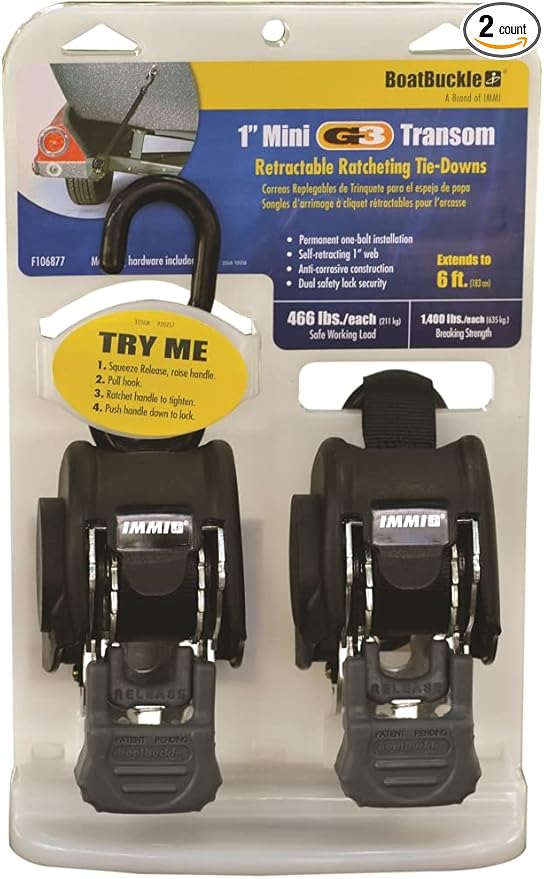 BOATBUCKLE Mini G3 Retractable Transom Tie-Down