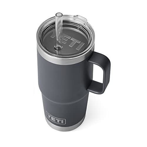 Yeti Rambler 25oz Mug with Straw Lid Charcoal