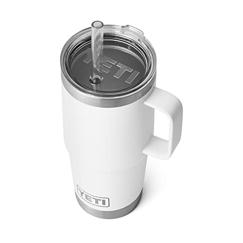 Yeti Rambler 25oz Mug with Straw Lid White