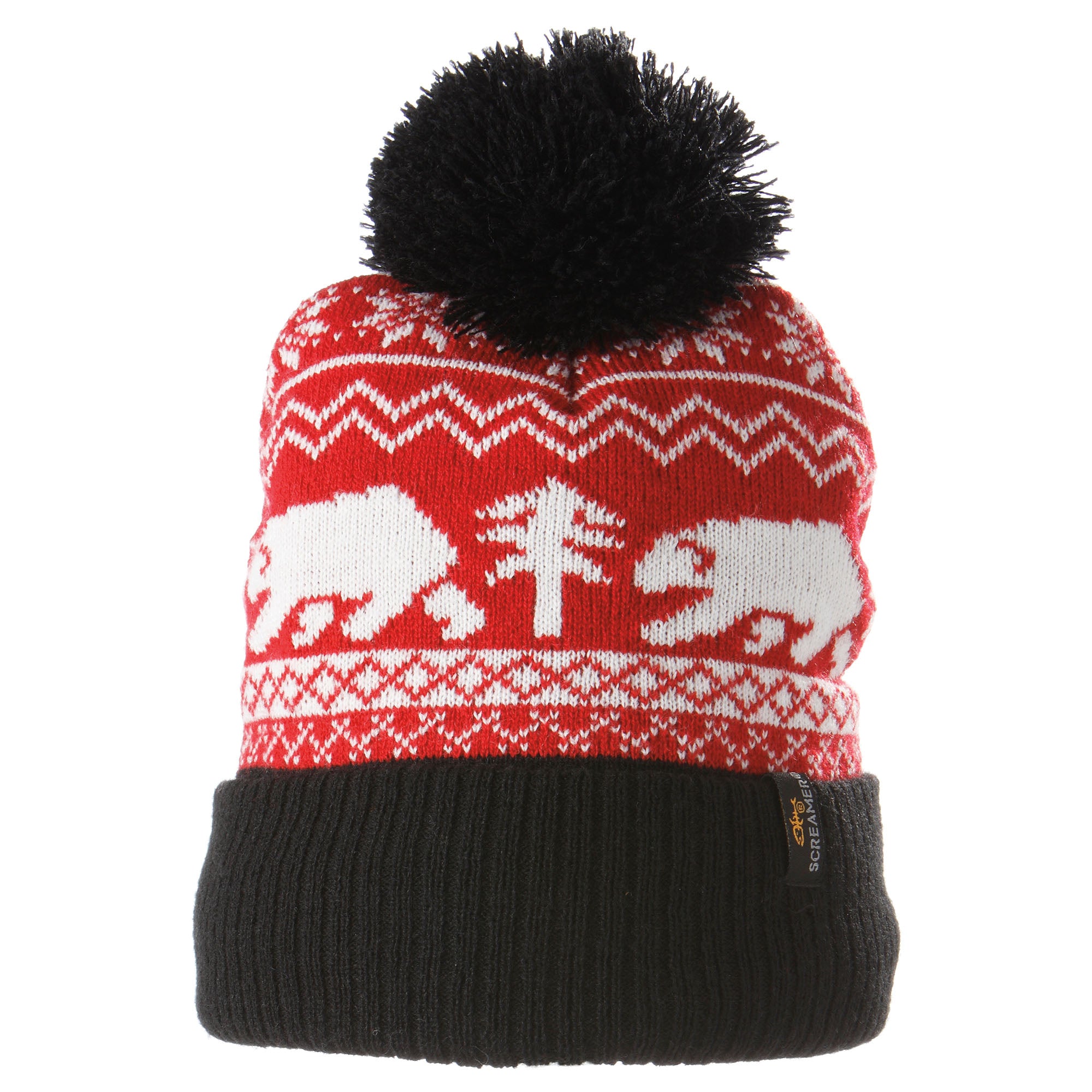 Screamer Kids Polar Bear Beanie (Black/Red)