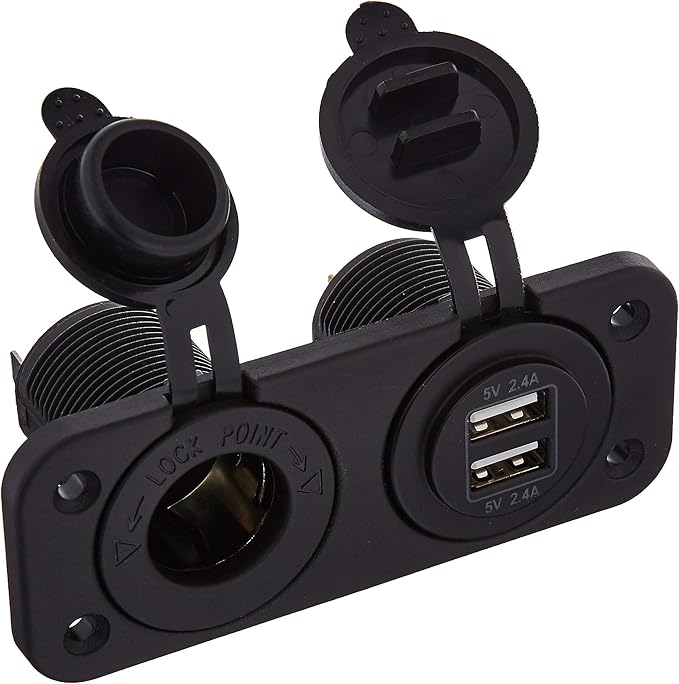 Sea-Dog Double USB and Power Socket Panel