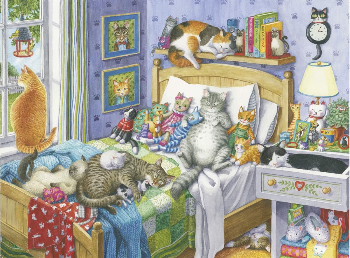 Ravensburger Cat Nap 500 Piece Large Pieces Jigsaw Puzzle for Adults, Every Piece is Unique, Softclick Technology Means Pieces Fit Together Perfectly