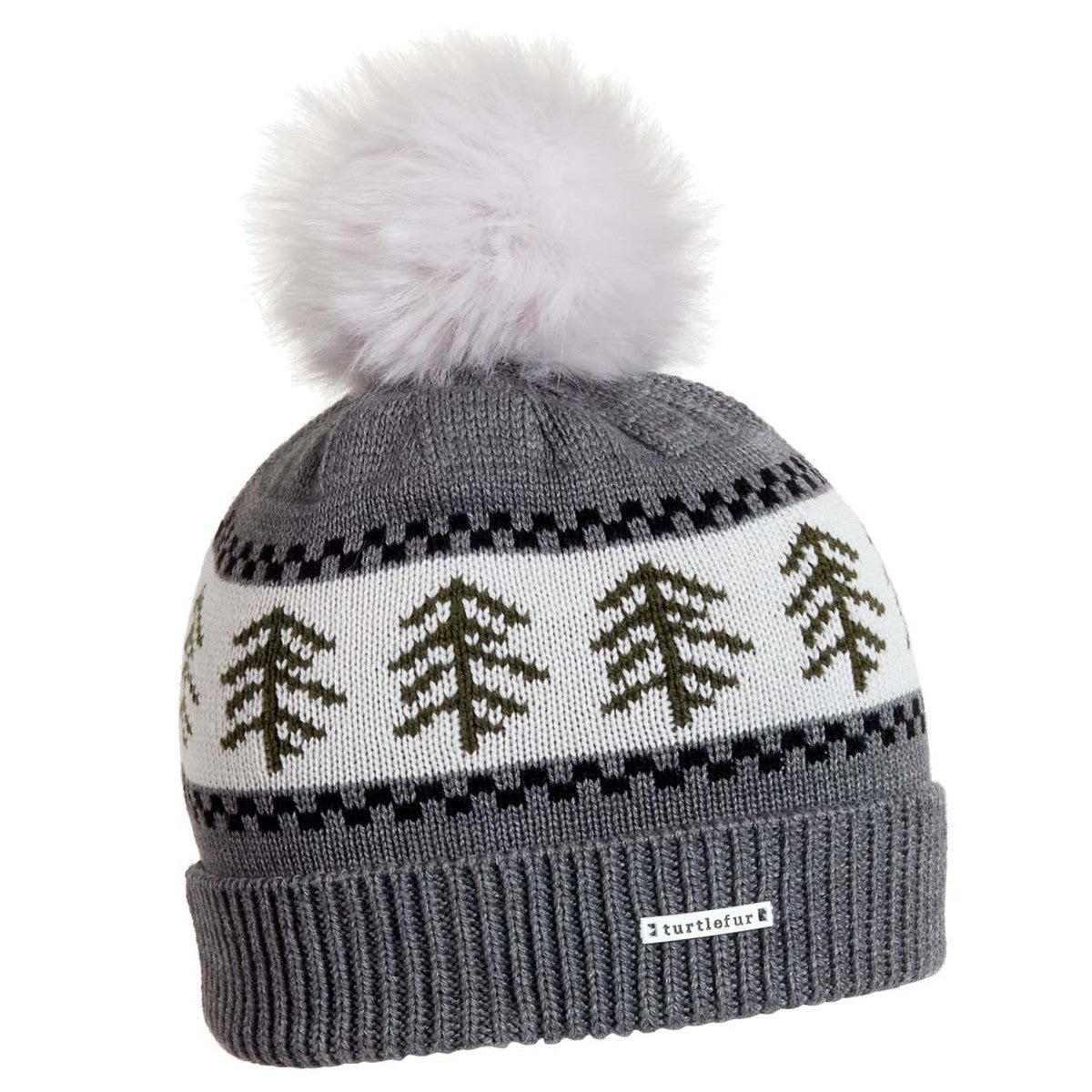 TURTLE FUR WOMEN'S WOOL CASTANEA POM BEANIE ASH