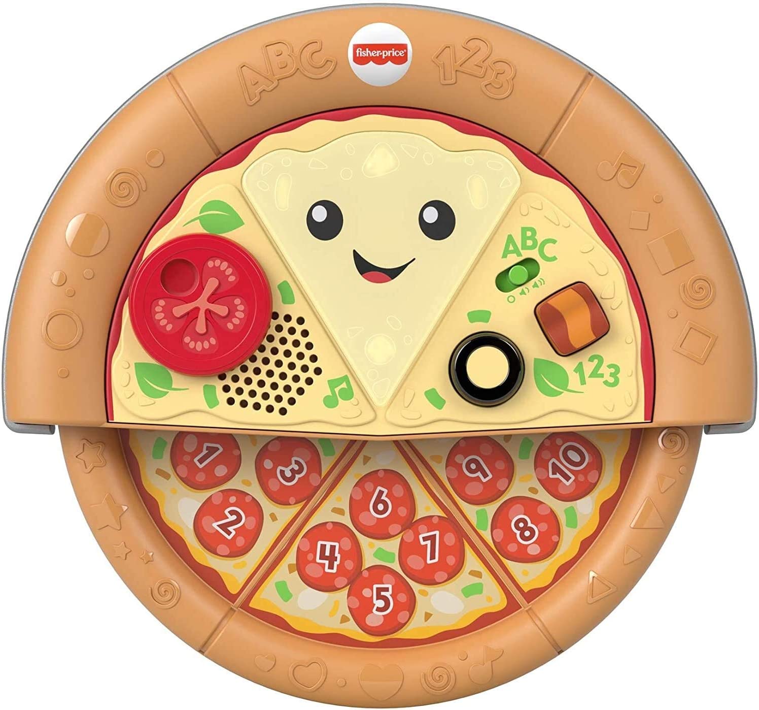 Fisher-Price Laugh & Learn Slice of Learning Pizza, pretend food musical baby toy with lights and spinning action for baby and toddler ages 6-36 months