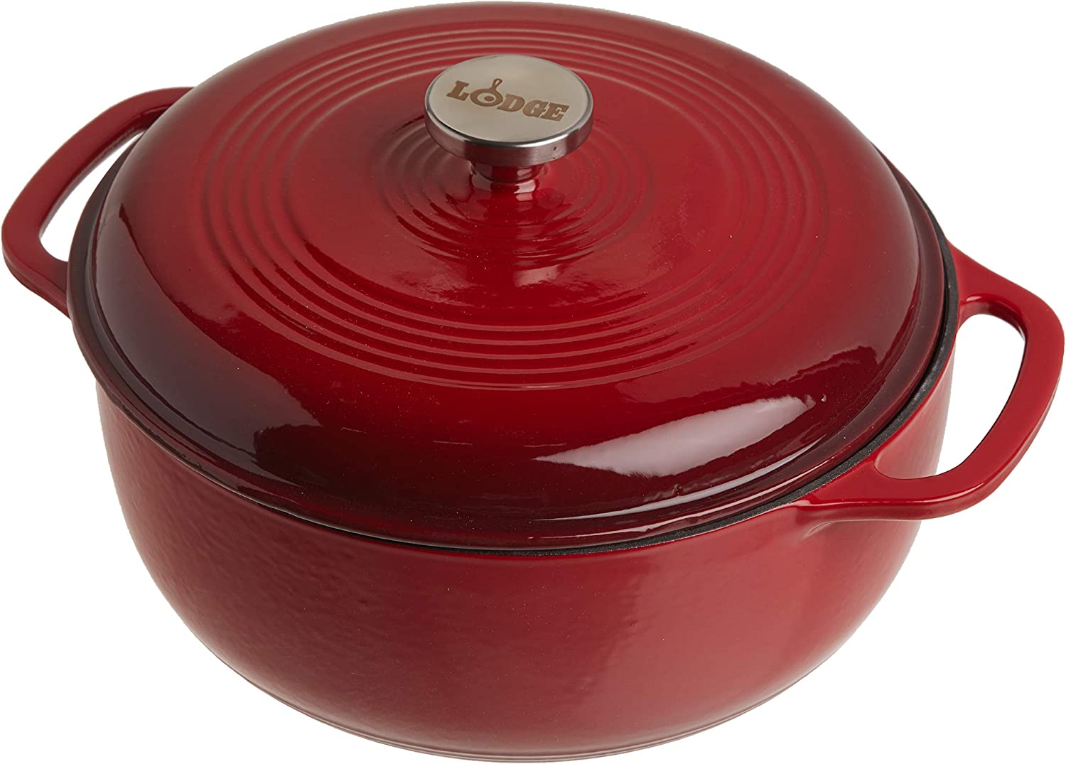 Lodge Enameled Cast Iron Dutch Oven, 6-Quart, Island Spice Red