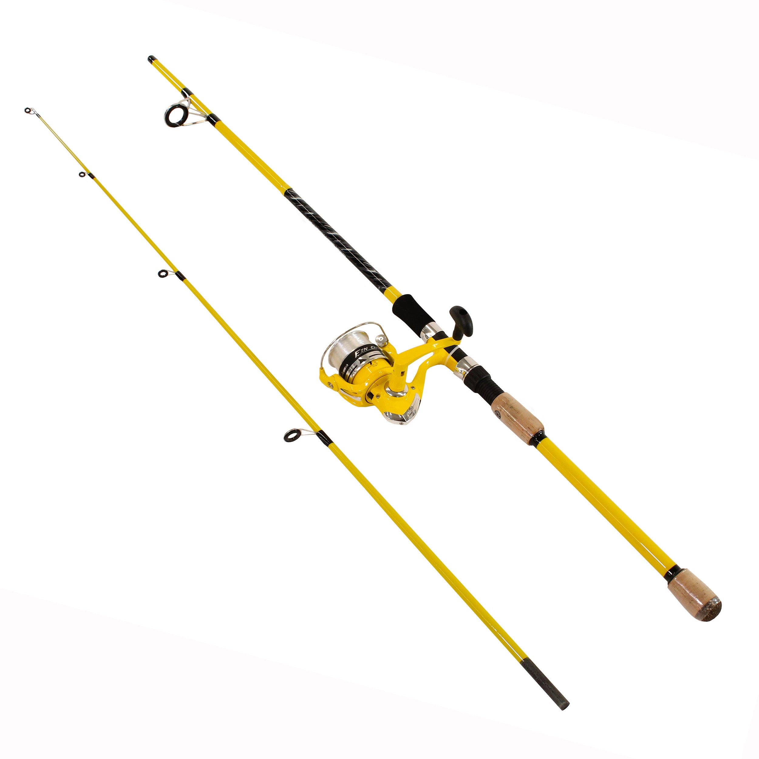 Okuma Fin Chaser X Spinning Combo 30 6 6 Length 2 Pc Rod Medium Yellow