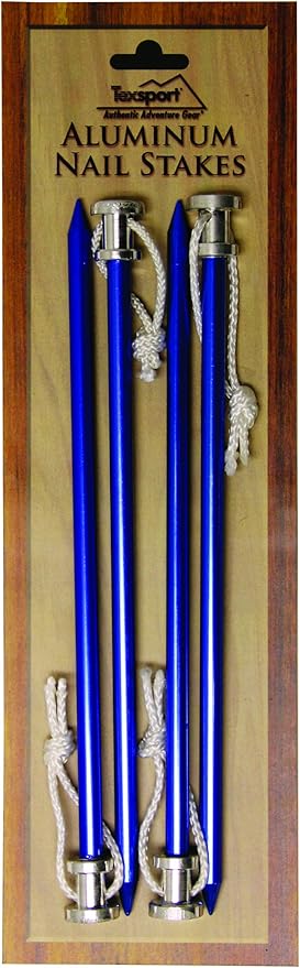 Texsport Aluminum 9 Inch Tent Nail Stakes - Pack of 4