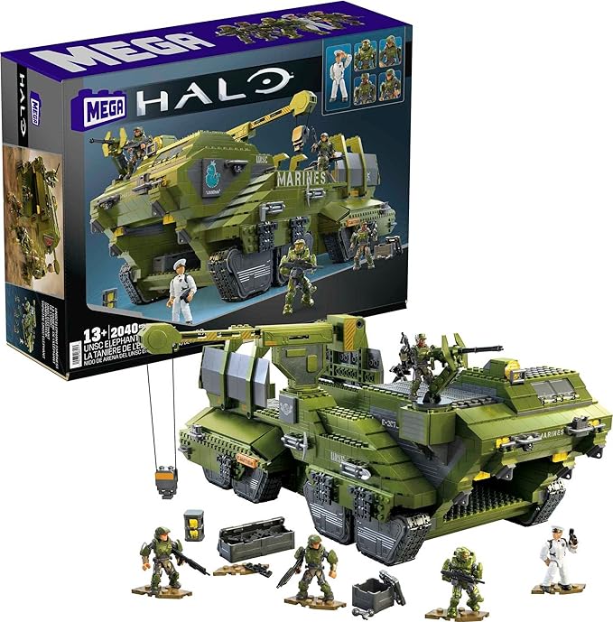MEGA Halo UNSC Elephant Sandnest Building Kit With 5 Micro Action Figures (2041 Pieces)
