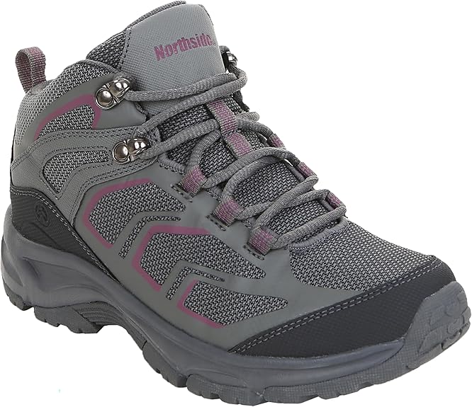 Northside Women's Skyview Mid Hiking Boot (Grey/Berry) Size 6