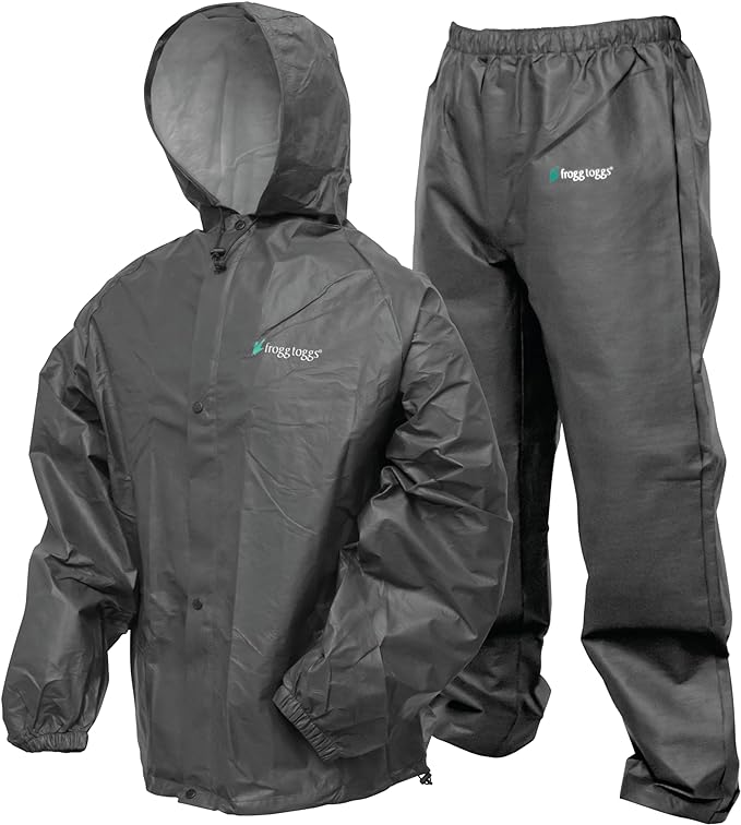 Frogg Toggs Men's Pro Lite Rain Suit, Waterproof, Breathable, Dependable Wet Weather Protection SM/MD Carbon