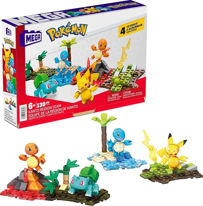 MEGA Pokémon Building Toy Kit Kanto Region Team With 4 Figures