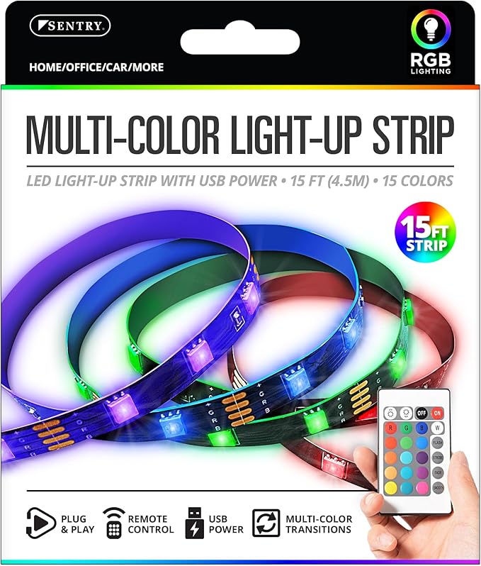 Sentry 15 Foot RGB Multi Color Light Up Strip