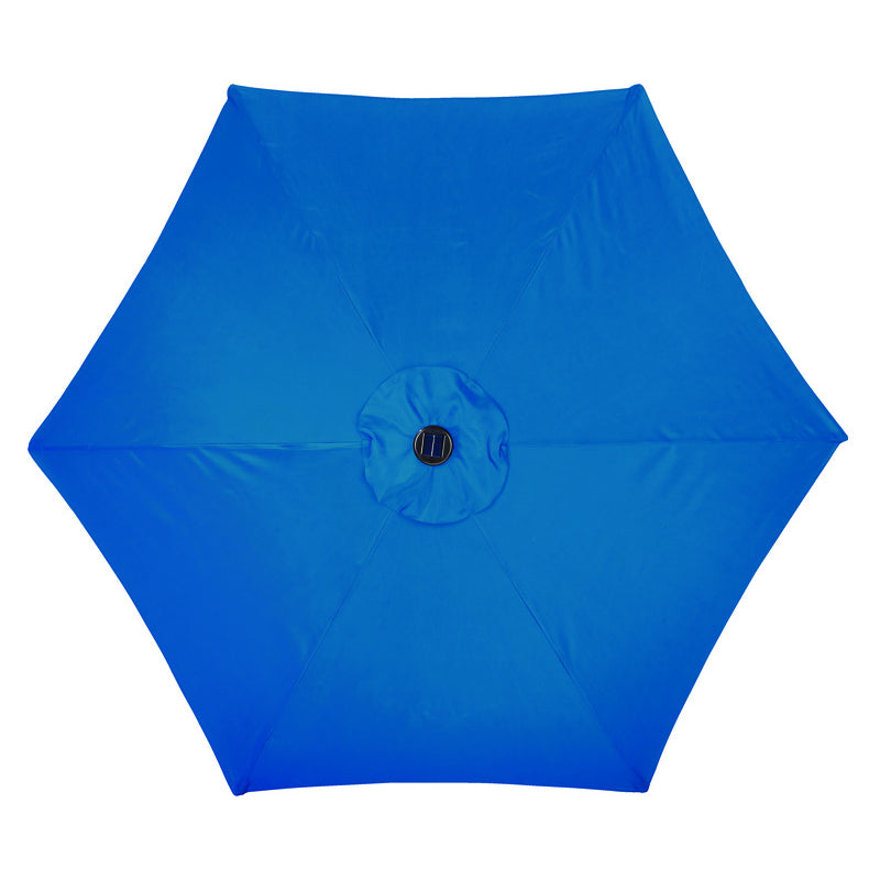 Living Accents Solar LED 9 ft. Tiltable Royal Blue Market Umbrella (IN-STORE PICKUP ONLY)